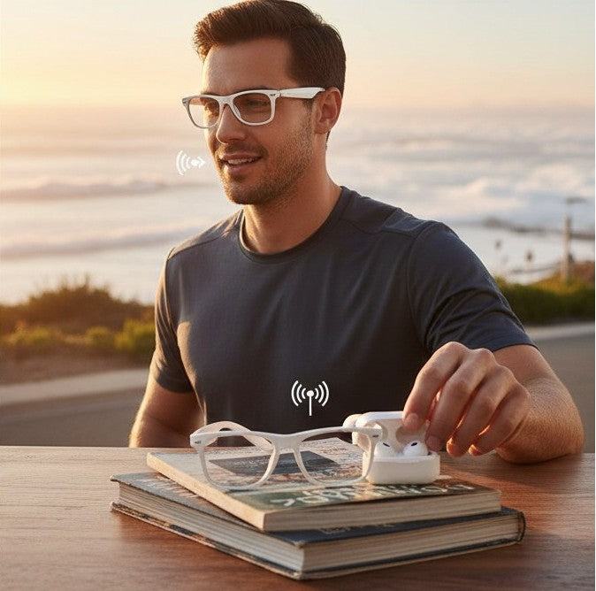 Smart Glasses Audio Bluetooth Wireless Microphone for Music and Calls